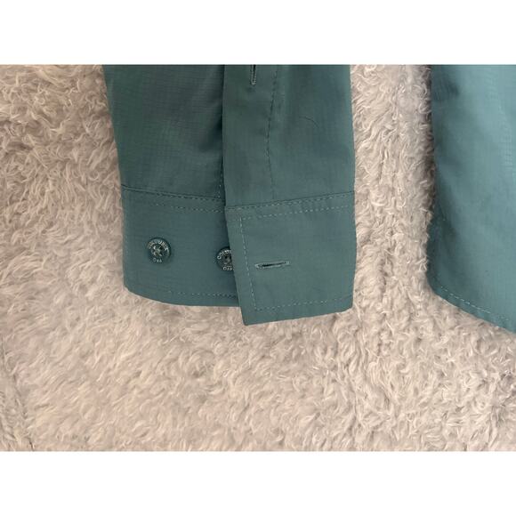 Columbia PFG Omni-Shade Vented Fishing Shirt Men’s Large Teal Long Sleeve - Picture 2 of 15